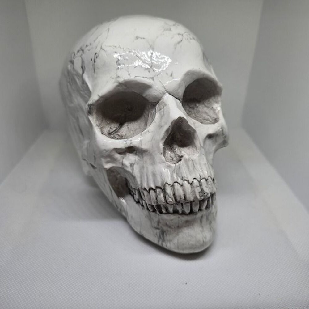 Wooden Marble aesthetic Skull Halloween Decor Collectible